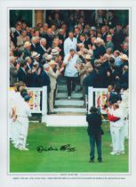 Autographed DICKIE BIRD 16 x 12 Photo-Edition : Col, depicting umpire DICKIE BIRD walking out at