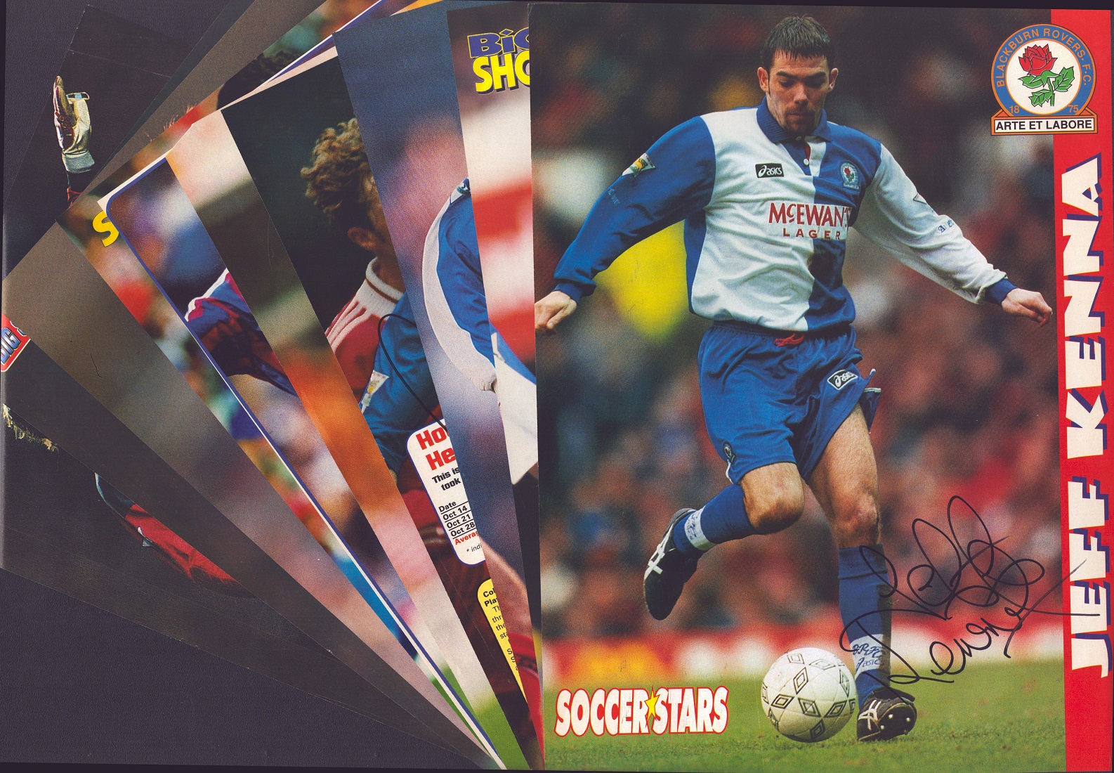 Footballers Collection of 10 signed Magazine cut out page signatures such as Stuart Ripley. Tim