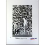 Michael Holding signed limited edition print with signing photo To the umpires Michael Holding was