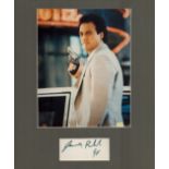 James Belushi mounted signature piece with colour photo. Measures 14x12 inch appx. Good Condition.