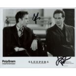 Multi signed Brad Pitt and Jason Patric Black and White Still Movie Photo 10x8 Inch. 'Sleepers is
