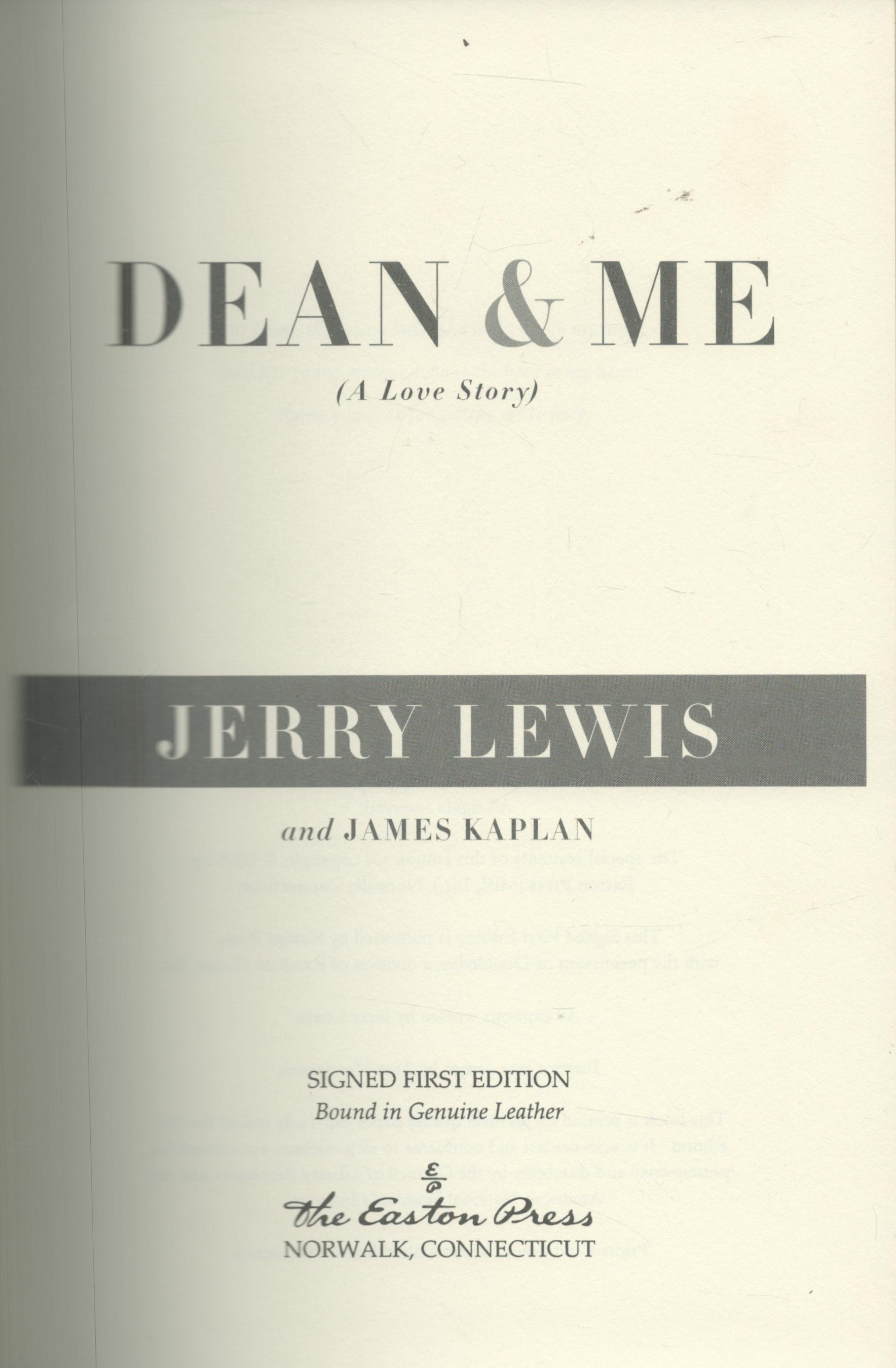 Jerry Lewis and James Kaplan signed "Dean and Me: A Love Story" First Edition and Limited Edition - Image 3 of 4