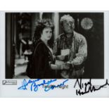 Multi signed Helena Bonham Carter and Nigel Hawthorne Black and White Still Movie Photo 10x8