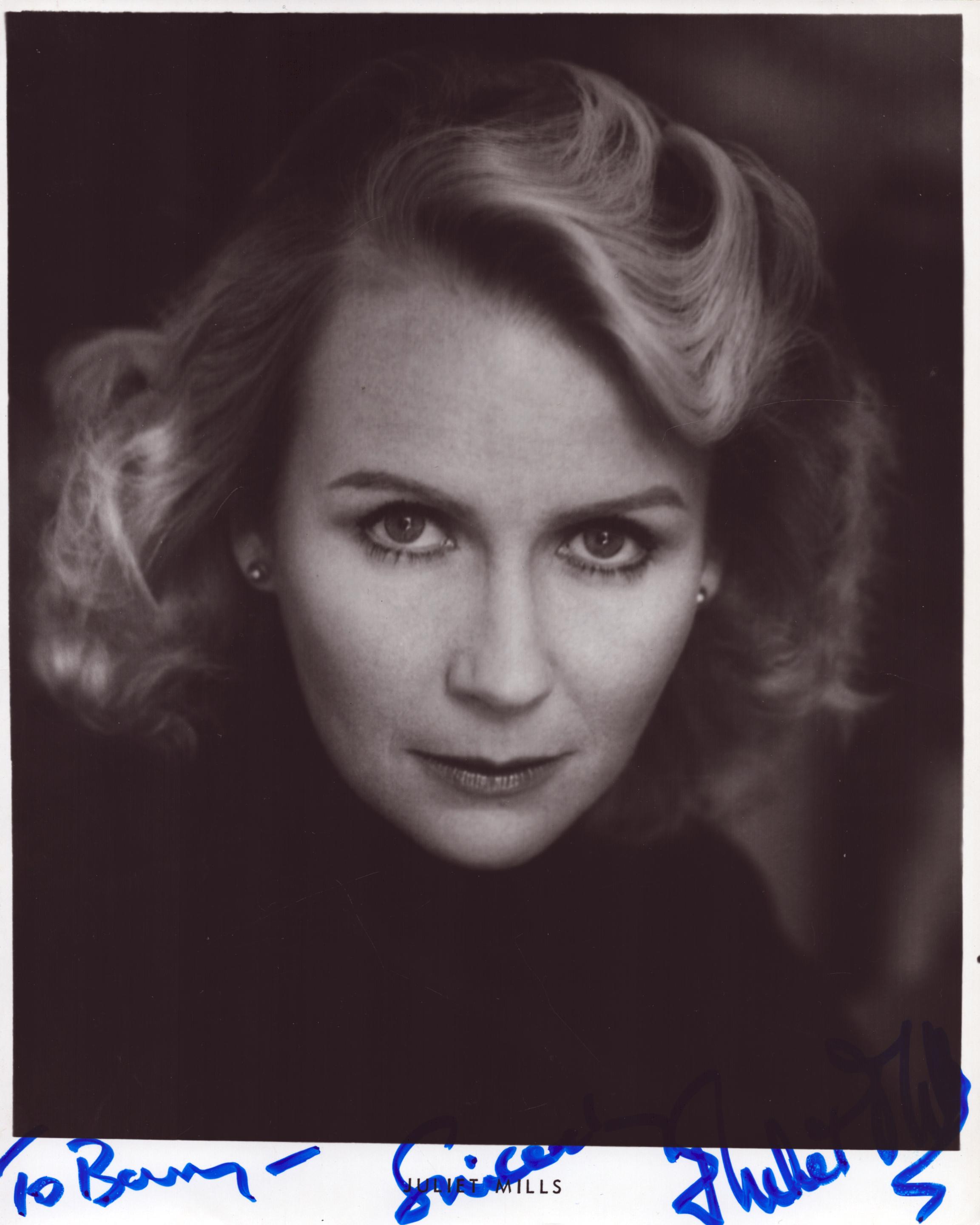 Juliet Mills, British actress signed and dedicated 9.5x7.5-inch photo. She began her career as a