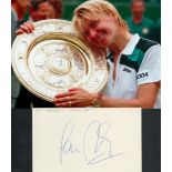 JANA NOVOTNA 1968-2017 Wimbledon 1998 Open Winner signed card with Tennis Photo. Good Condition. All