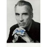 Christopher Lee signed 7x5 inch black and white photo. Good Condition. All autographs come with a