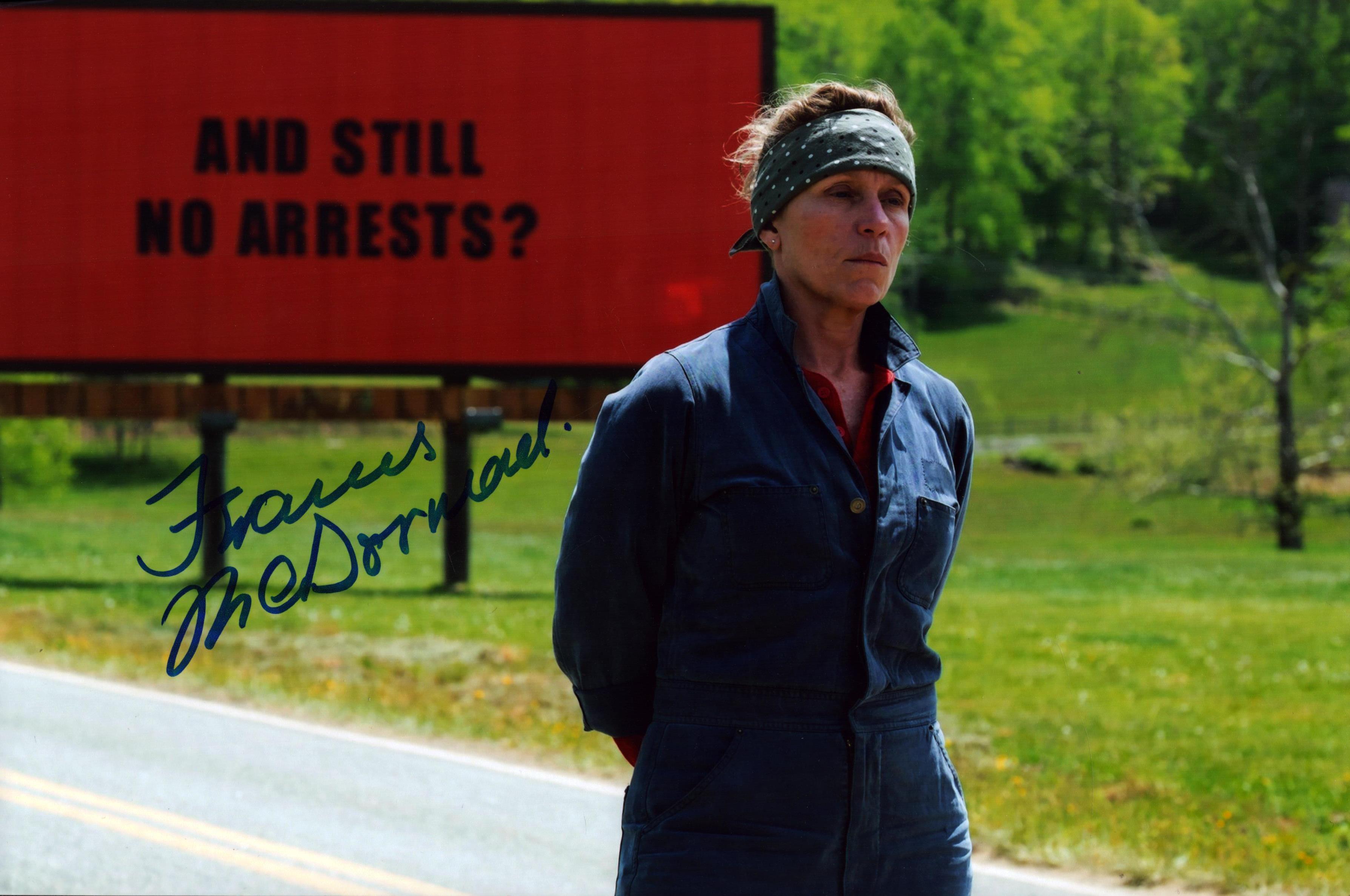 Frances McDormand, American actress and producer signed 12x8 inch photo, in costume from her Oscar