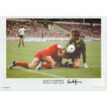 Football. Alex Stepney Signed 16 x 12-inch colour print. Signed in black ink. Good Condition. All