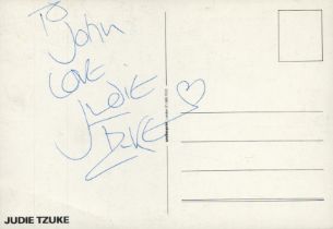 JUDIE TZUKE English Singer signed back of Promo Photocard £4-6. Good Condition. All autographs