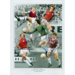 Football West Ham Legends 16x12 colour enhanced montage photo signed by Kenny Browne, Mervyn Day,