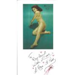 Blaze Starr US burlesque star signed 7x5 inch approx. page with colour image dedicated. Good