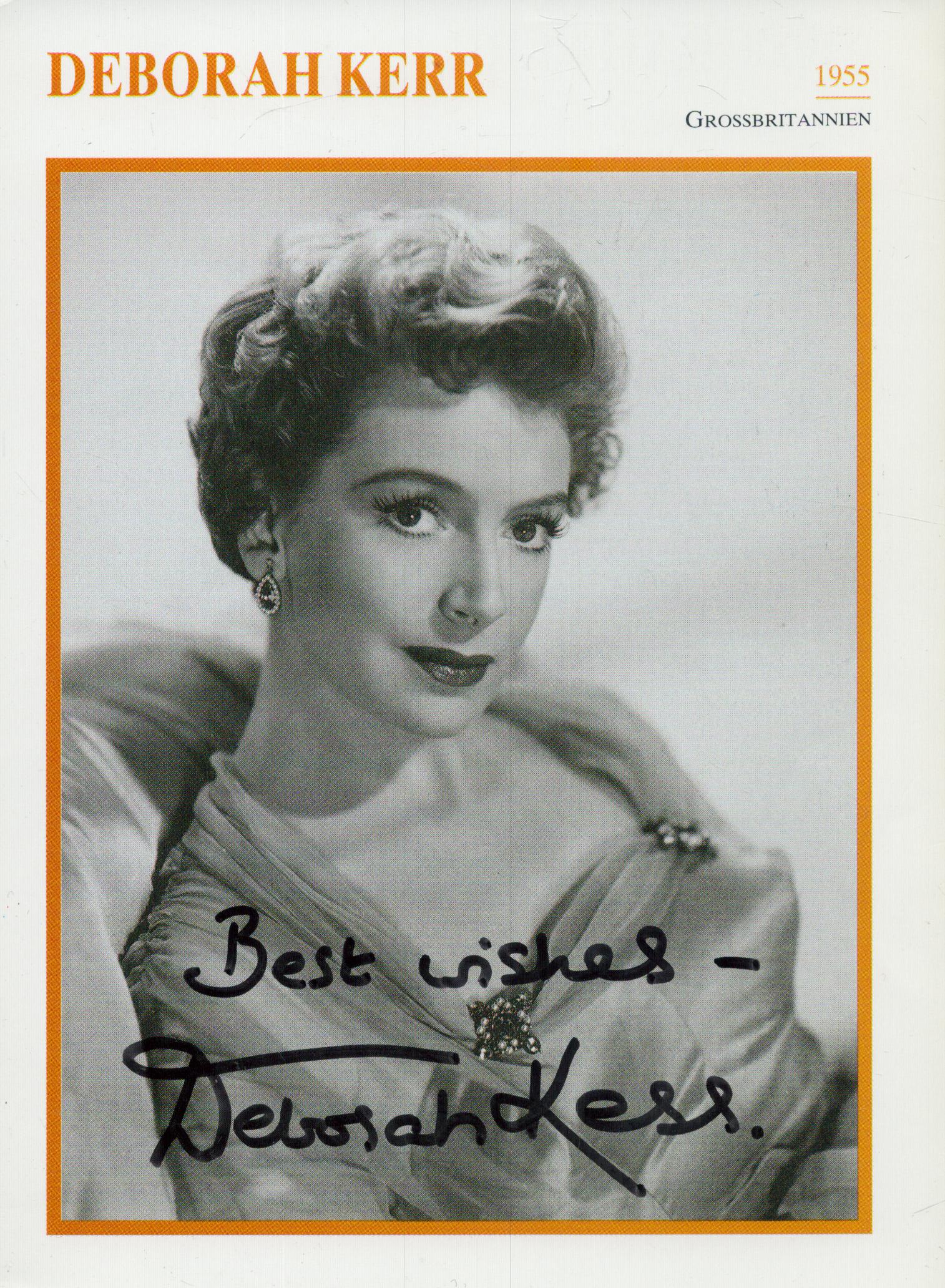 Deborah Kerr signed 7x5 inch black and white promo photo. Good Condition. All autographs come with a