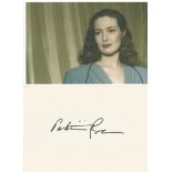 Patricia Roc signed 6x4 inch white card and 6x4inch vintage colour photo. Good Condition. All