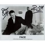 Multi signed Robert Carlyle, OBE and Ray Winstone Black and White Still Movie Photo 10x8 Inch. 'Face