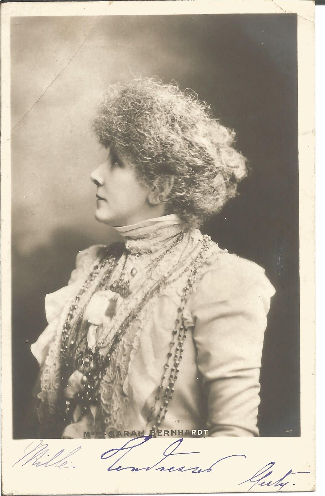 Sarah Bernhardt signed 6x4 inch vintage sepia photo. Good Condition. All autographs come with a