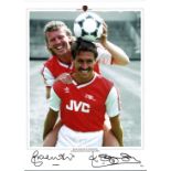 Kenny Sansom and Graham Rix signed 16x12 promo photograph pictured following the camera during the