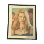 Nicole Kidman, AC signed Colour Photo 10x8 Inch In Black Framed Approx. 12.25x10 Inch. Good