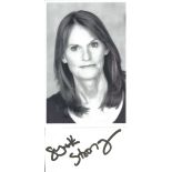 Gwyneth Strong signed white card and 6x4 inch black and white photo. Good Condition. All