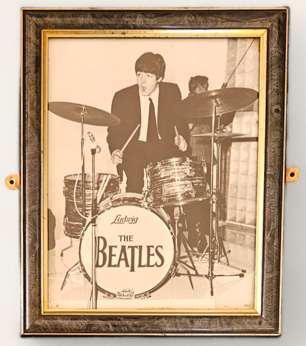 Paul McCartney black and white photo from his time in the Beatles. Framed. Measures 9 inch by 11-