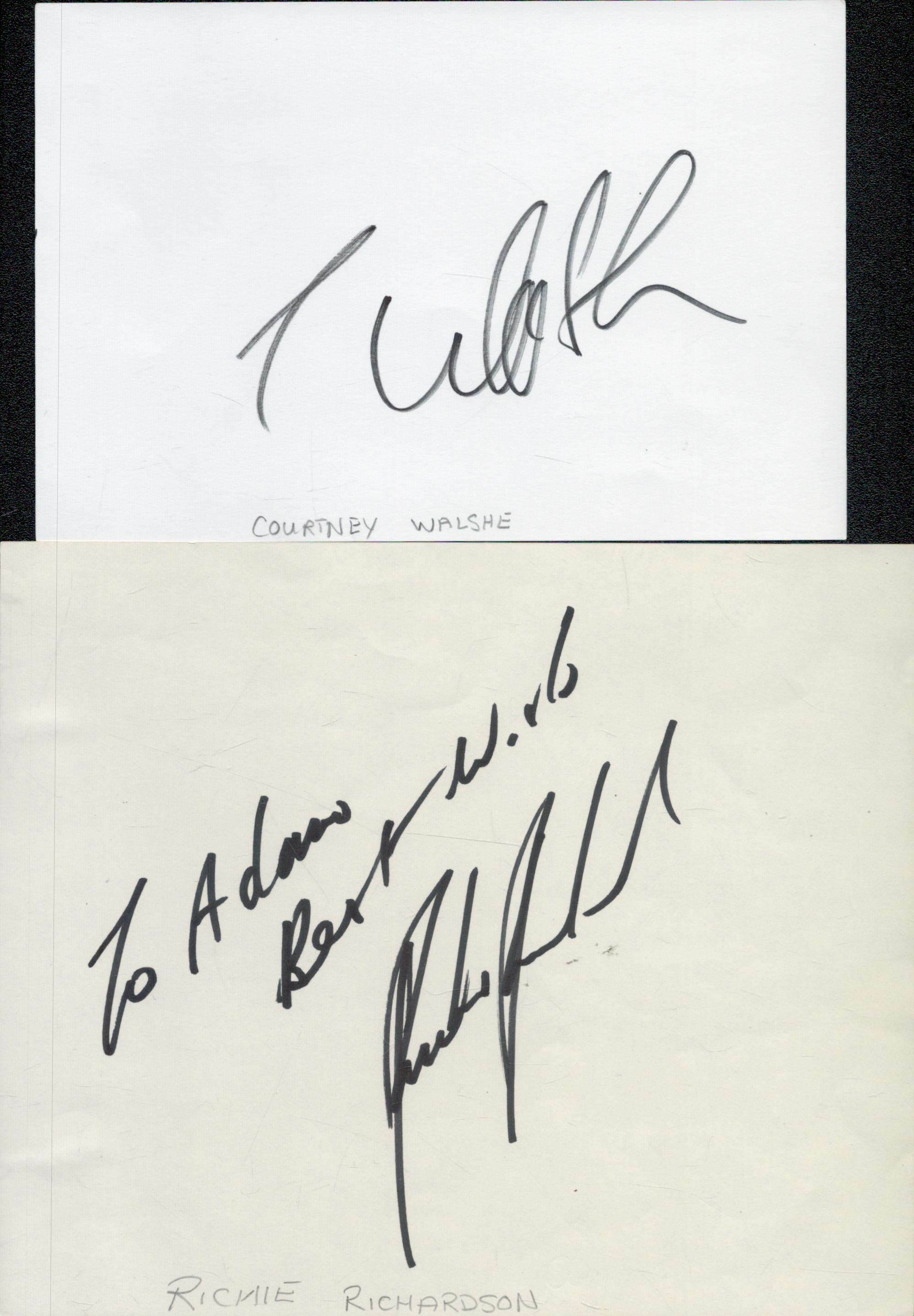 Cricket collection of 8 signed pages includes names of Corey Collymore, Mike Atherton, Stuart - Image 3 of 3