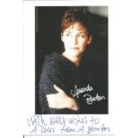 Amanda Burton signed 6x4 inch colour promo photo dedicated. Good Condition. All autographs come with