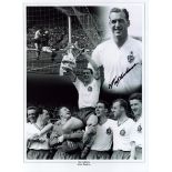 Nat Lofthouse signed 16x12 black and white Bolton Wanderers photo. Good Condition. All autographs