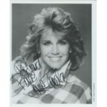 Jane Fonda signed 10x8 inch black and white photo dedicated. Good Condition. All autographs come