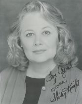Shirley Knight signed 10x8 inch black and white photo. Dedicated. Good Condition. All autographs