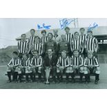 Newcastle United Legends multi signed 12x8 inch black and white photo includes Frank Clarke, Alan