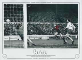 Autographed COLIN BELL 16 x 12 Limited Edition : Colorized, depicting Manchester City`s COLIN BELL