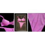 Rachel Hunter signed pink lingerie underwear Boxed Framed In Black Approx 25x19 Inch. Plus, Ladies