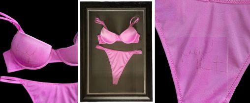 Rachel Hunter signed pink lingerie underwear Boxed Framed In Black Approx 25x19 Inch. Plus, Ladies