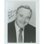 Jack Lemon signed 10x8 inch black and white photo dedicated. Good Condition. All autographs come