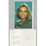 Maryam D'Abo signed 6x4 inch white card and 6x4 inch colour photo. Good Condition. All autographs