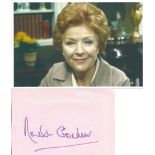 Noele Gordon signed 4x4 inch album page and vintage 6x4 inch colour photo. Good Condition. All