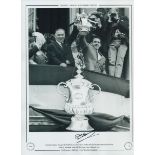Autographed DAVE MACKAY 16 x 12 Limited Edition : B/W, depicting Tottenham manager Bill Nicholson