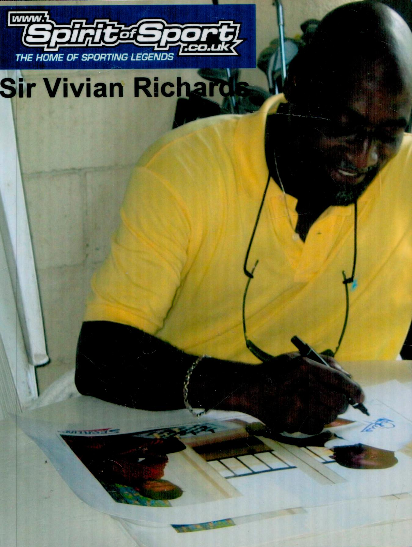 Viv Richards with Sachin Tendulkar signed limited edition print with signing photo Viv Richards, one - Image 2 of 2