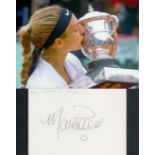 MARY PIERCE 2000 French Open Winner signed card with Tennis Photo. Good Condition. All autographs