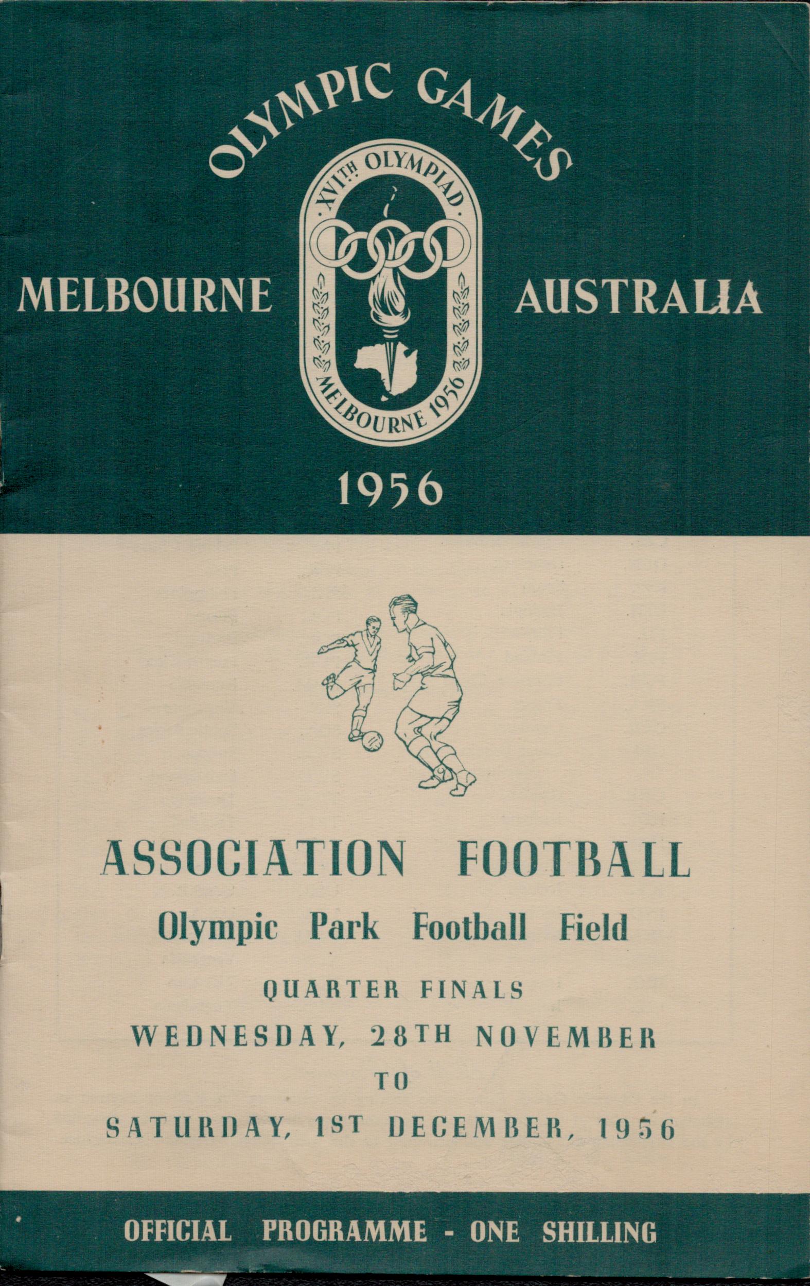 Vintage unsigned Olympic Games Melbourne Australia Official Programme - One Shilling. 'Association