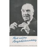 Sir Ralph Richardson signed 6x4 inch black and white photo. Good Condition. All autographs come with