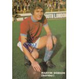 MARTIN DOBSON signed Burnley A4 magazine Page. Good Condition. All autographs come with a
