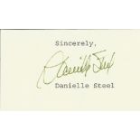 Danielle Steel signed 4x2 inch approx. page cutting. Good Condition. All autographs come with a