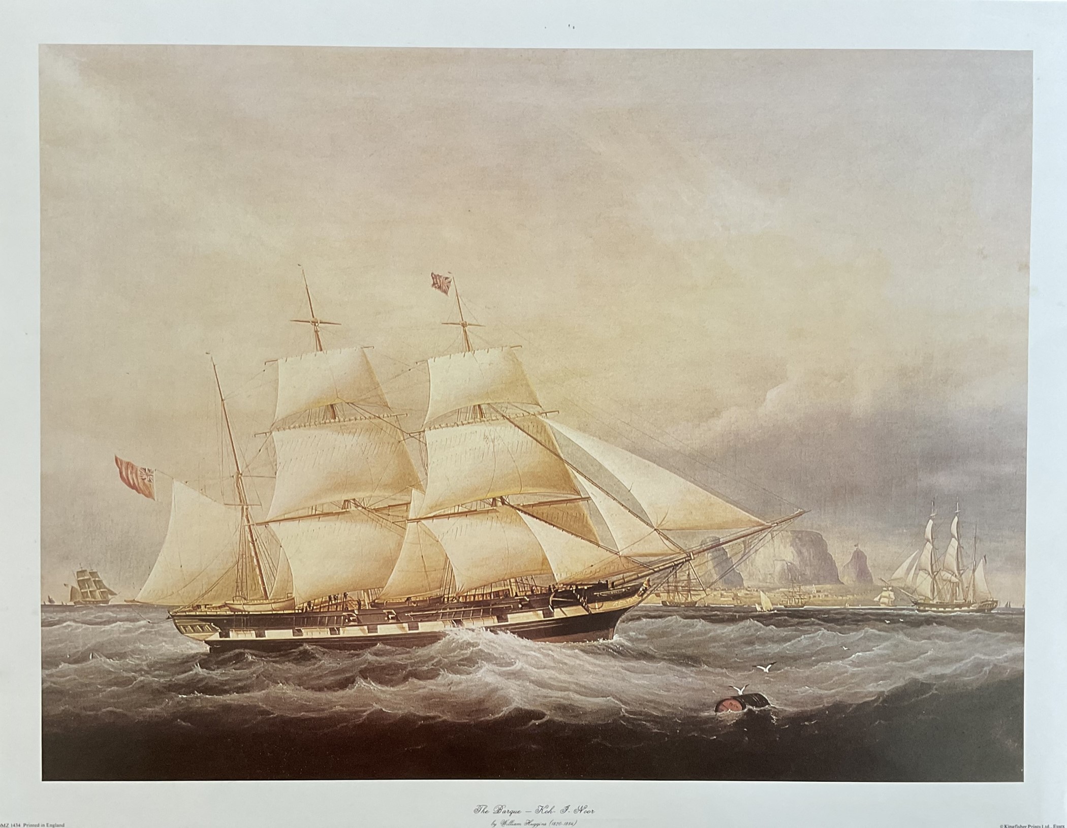 Superb William Higgins Colour Print Titled The Bargue Measuring 18x14 inches Overall. Good