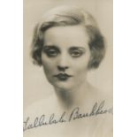 Tallulah Bankhead signed 5.5x3.5-inch vintage black and white photo. Good Condition. All