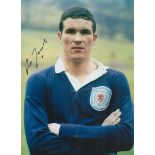 Autographed RON YEATS 16 x 12 Photo : Col, depicting a wonderful image showing Scotland centre-