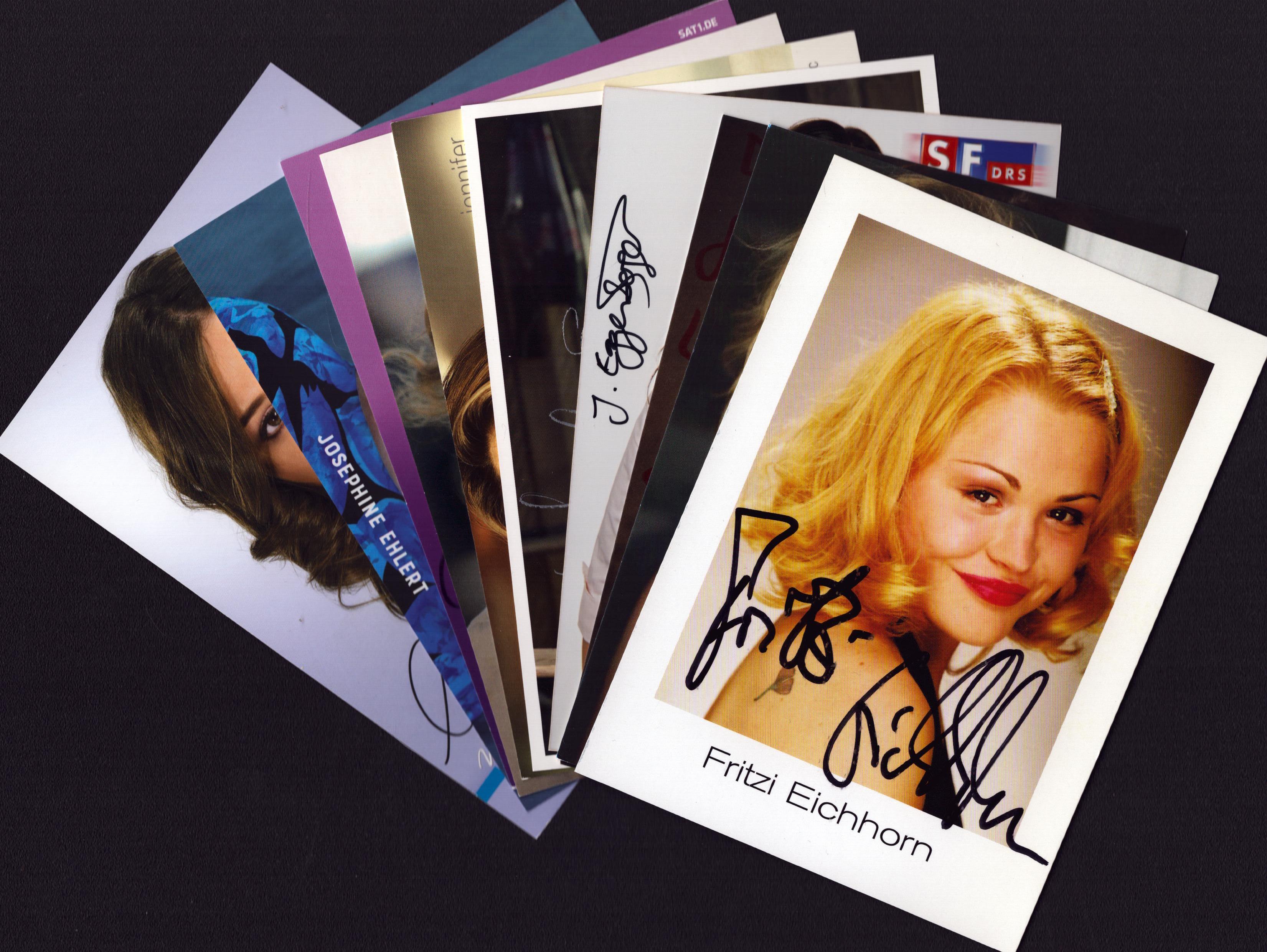 Entertainment collection 10 x signed Colour Promo. Cards signatures such as Maren Eggert German
