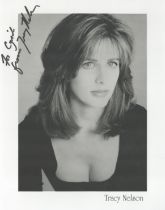 Tracy Nelson signed 10x8 inch black and white photo. Dedicated. Good Condition. All autographs