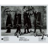 Multi signed John Malkovich, Gérard Depardieu, Gabriel Byrne, Jeremy Irons Black and White Still