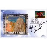 Helena Bonham Carter, actress signed Magical Worlds FDC. With Alice in Wonderland stamp and Lewis