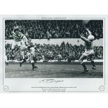 Autographed JOHN 'DIXIE' DEANS 16 x 12 Limited Edition : Colorized, depicting Celtic striker JOHN '